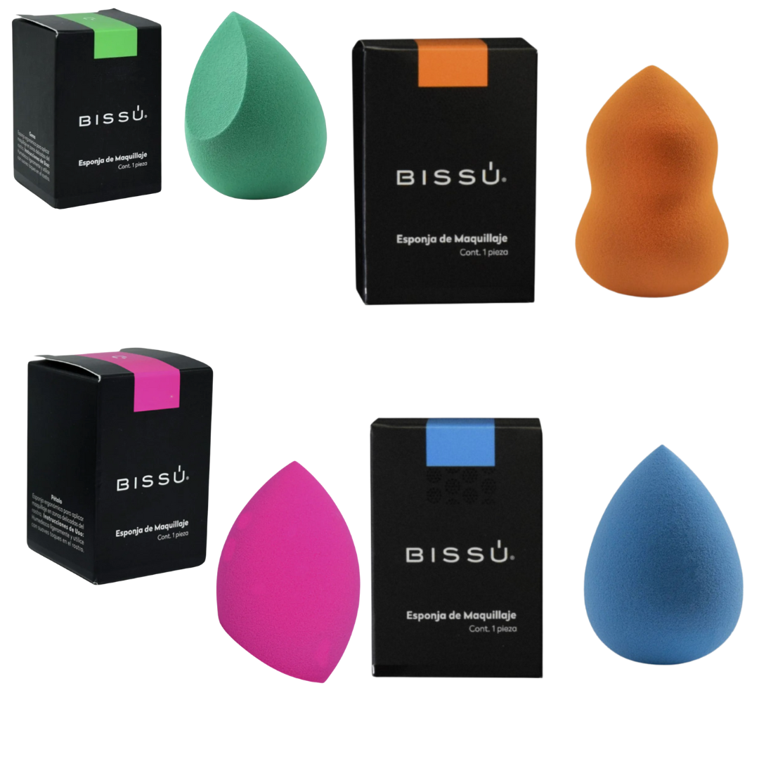 Set de 4 Esponjas - Bissú – Maquillaje Preciso y Profesional
