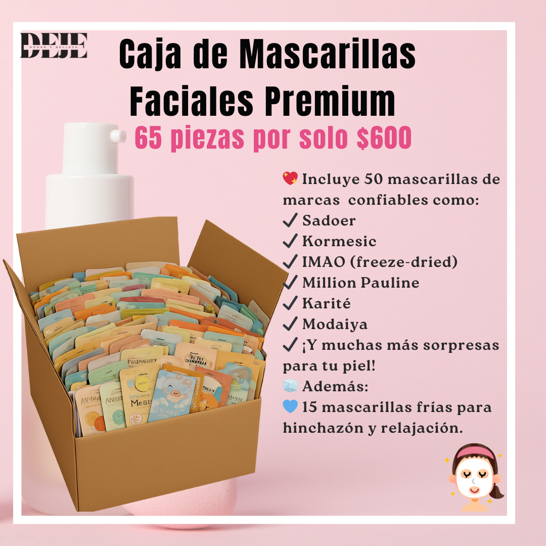 Caja de Mascarillas Faciales Premium – 65 piezas
