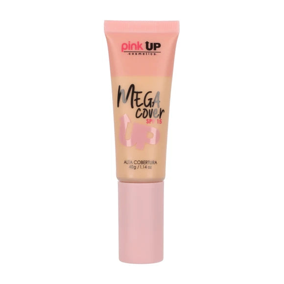 Mega Cover – Base Líquida de Cobertura Amplia con FPS 15- Pink Up