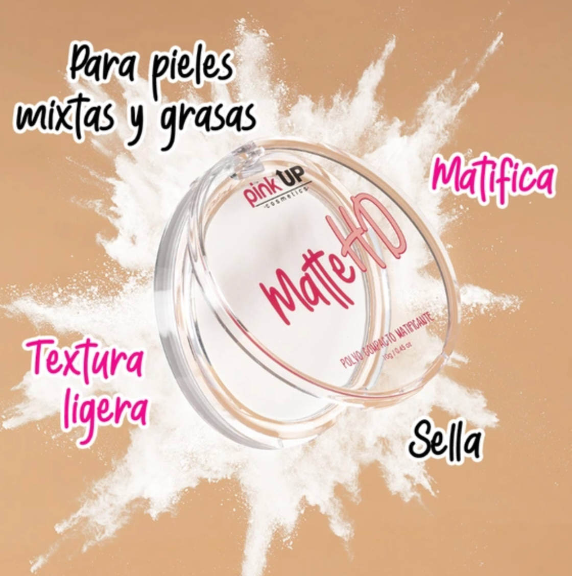 ✨ Matte HD | Polvo compacto traslúcido ✨ Pink Up