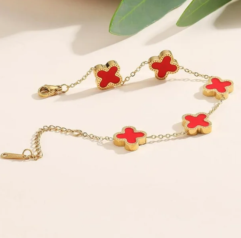Pulsera Trébol Rojo-Últimas piezas.