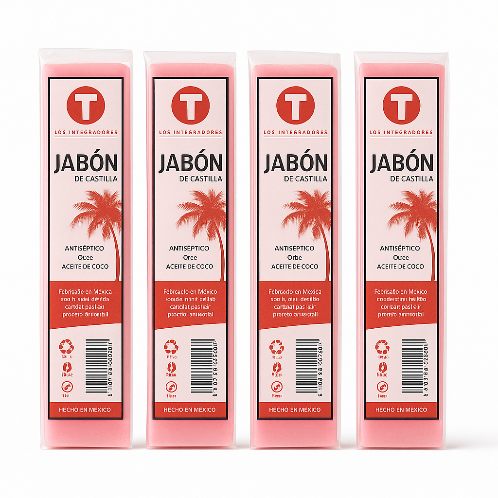 Jabón de Coco- Jabón de Castilla Natural de Aceite De Coco, Ideal Para Piel Sensible, 100 G- LOS TRIUNFADORES