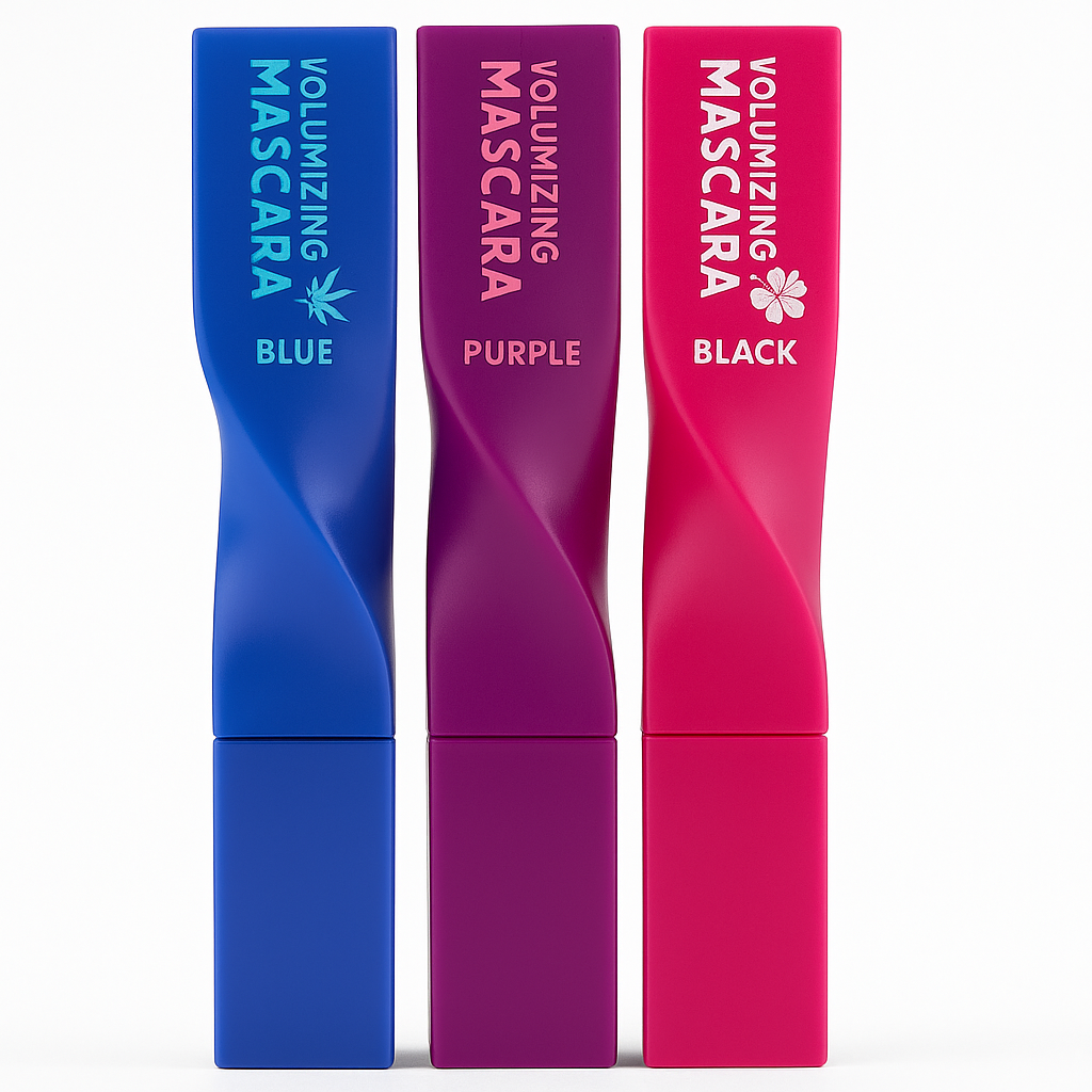 Mascara para pestañas– Azul, Morado y Negro, Rímel Voluminizador IONI