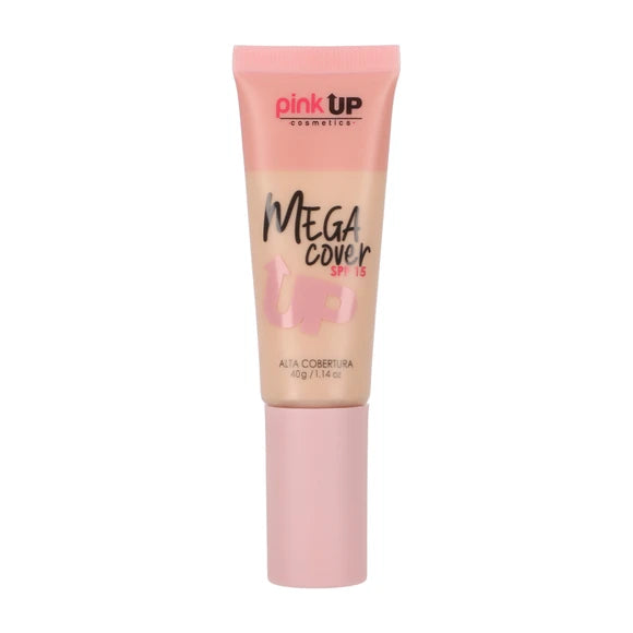Mega Cover – Base Líquida de Cobertura Amplia con FPS 15- Pink Up