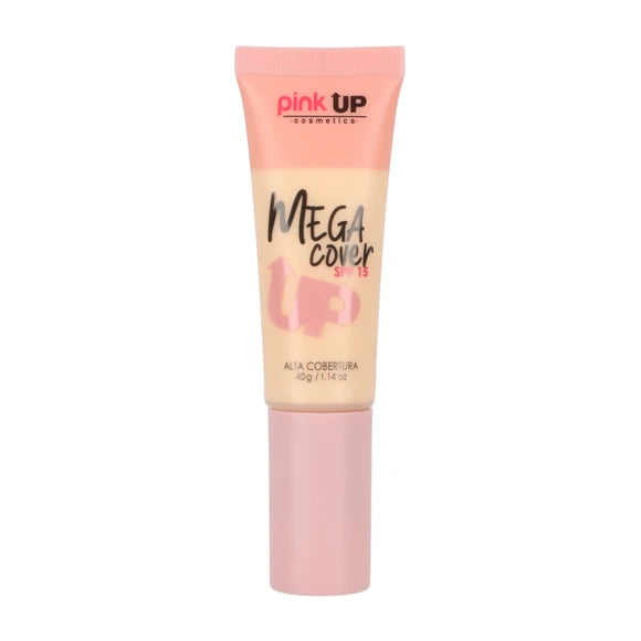 Mega Cover – Base Líquida de Cobertura Amplia con FPS 15- Pink Up