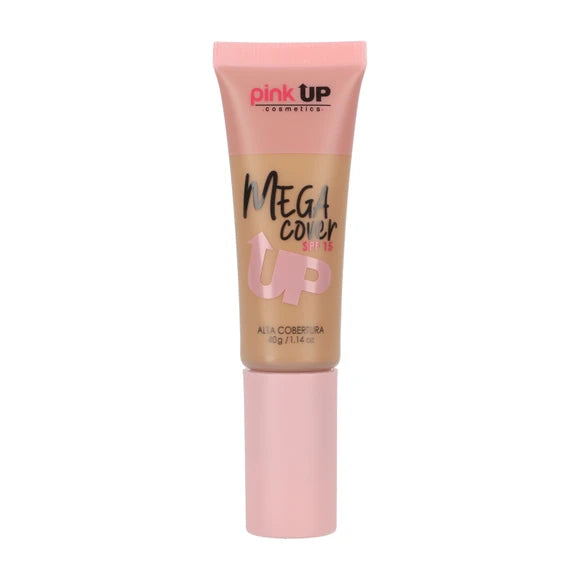 Mega Cover – Base Líquida de Cobertura Amplia con FPS 15- Pink Up