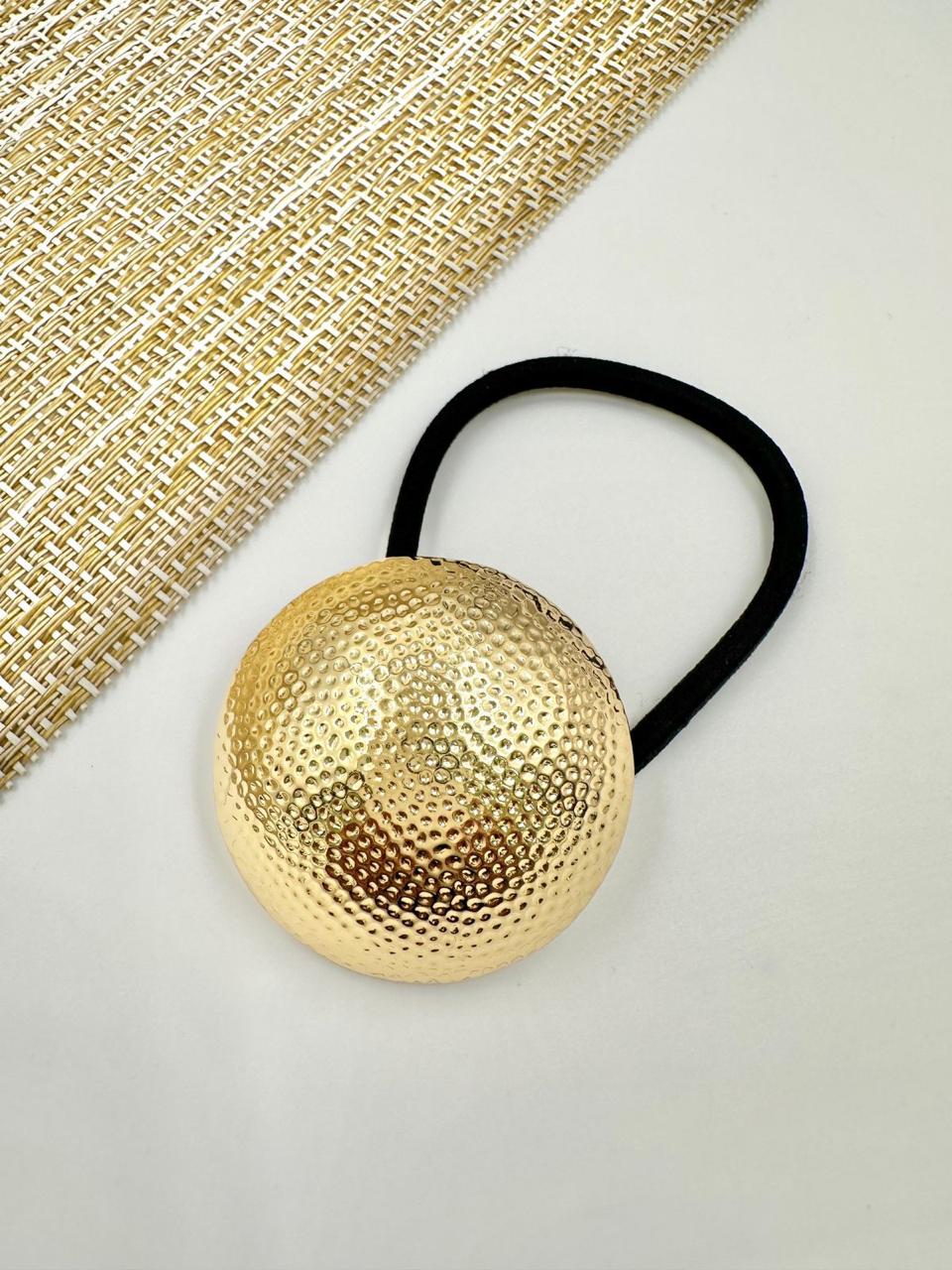 Ligas para Cabello con Detalle Laminado Dorado