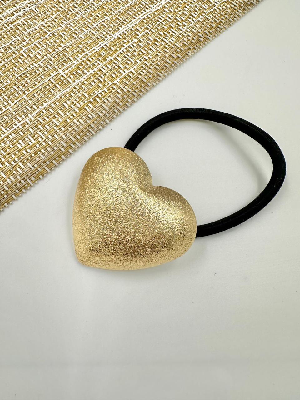 Ligas para Cabello con Detalle Laminado Dorado