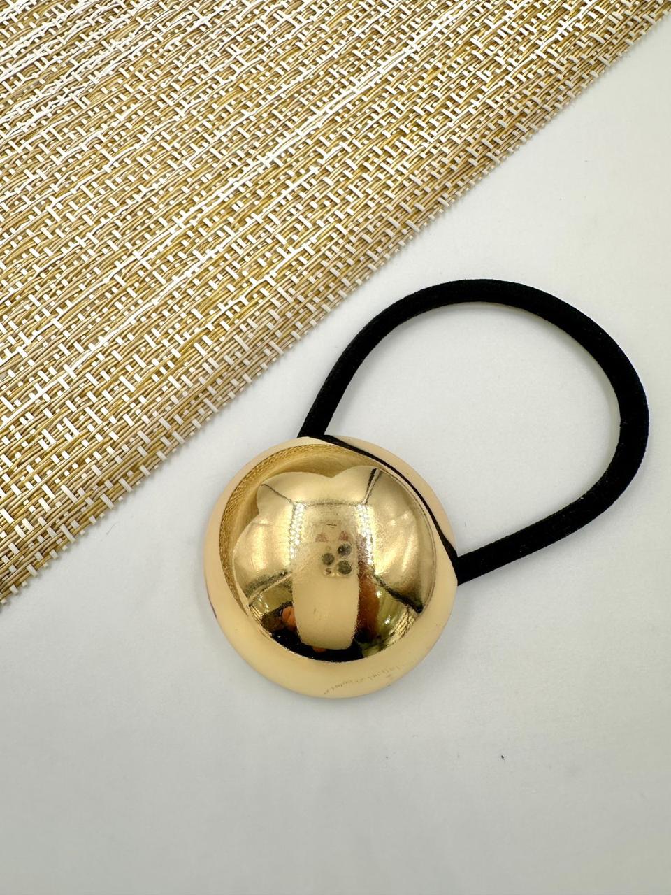 Ligas para Cabello con Detalle Laminado Dorado