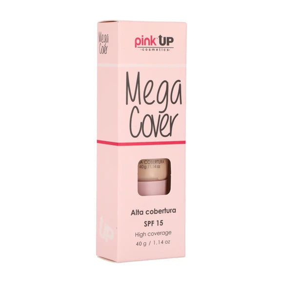 Mega Cover – Base Líquida de Cobertura Amplia con FPS 15- Pink Up