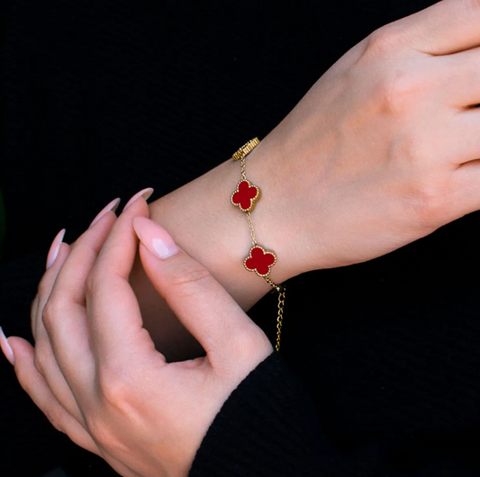 Pulsera Trébol Rojo-Últimas piezas.
