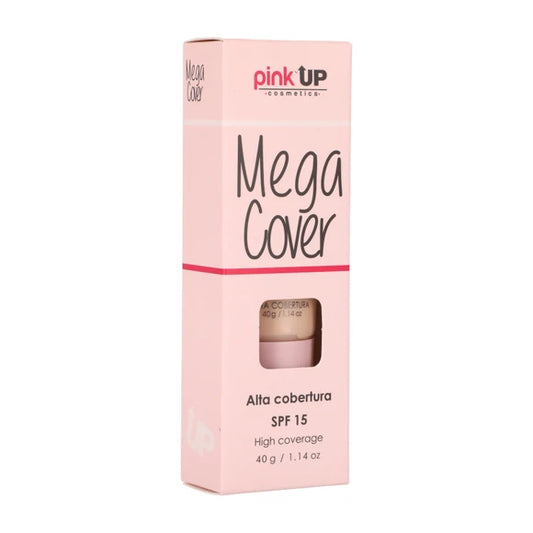 Mega Cover – Base Líquida de Cobertura Amplia con FPS 15- Pink Up